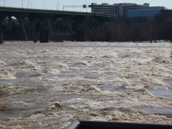 Falls of the James in flood