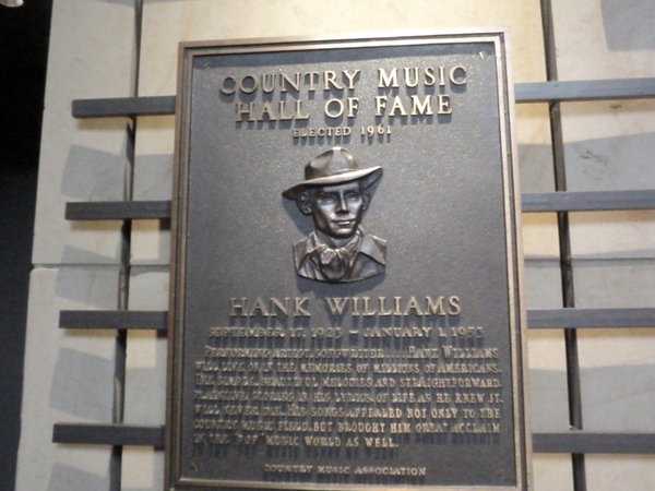Hank Williams Hall of Fame plaque