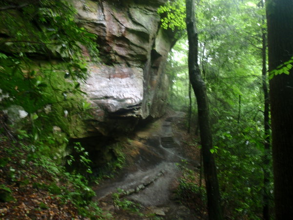 Trail under cliff