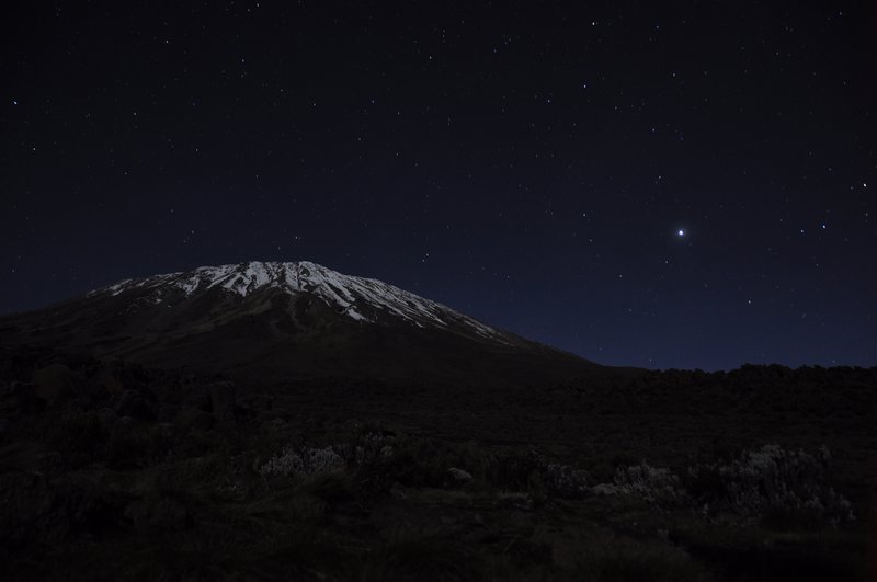 The stars shining over Kilimanjaro