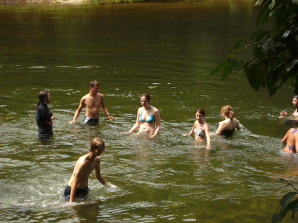 a dip in the river