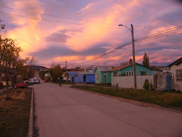 Patagonian sunset in Puerto Natales