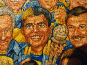 Boca Juniors Museum - Painting with typical fan characters