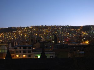 La Paz by night - beautiful!