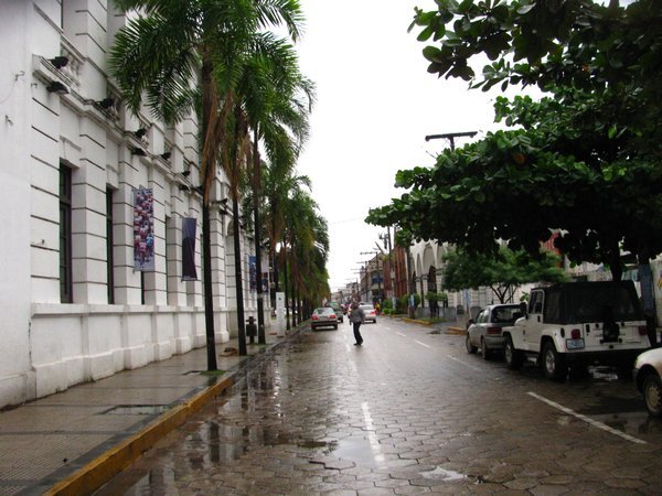 The rainy streets in Santa cruz