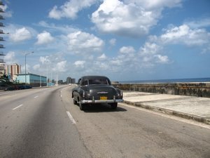 Old car at the Malecon