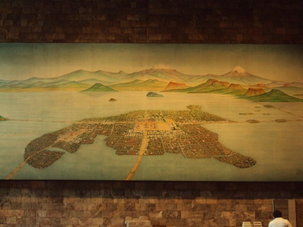 Painting of the Island of Tenochtitlan - Museo de la Antropologia