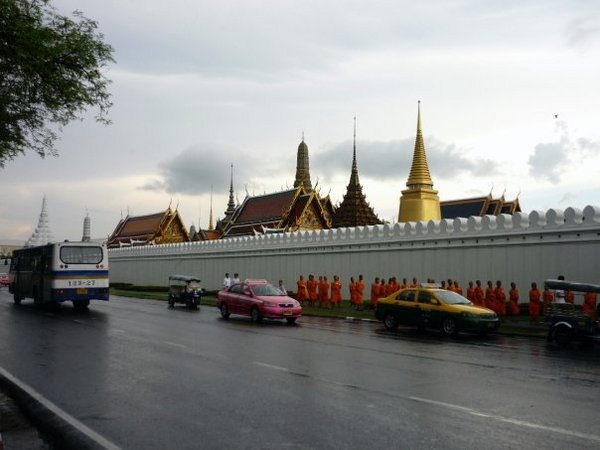 Monk students outside the palace