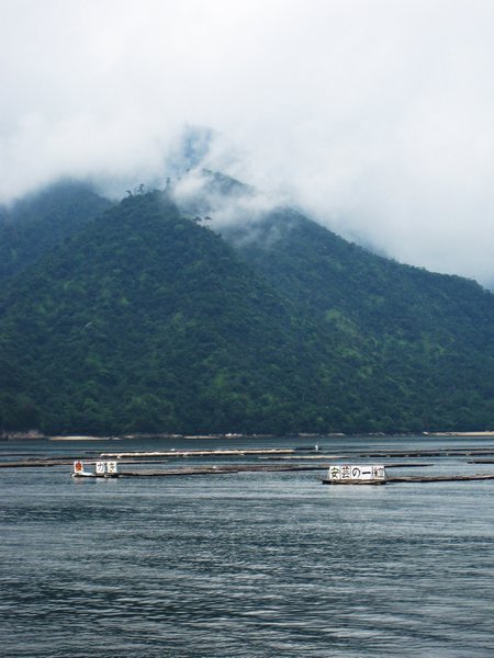 Ferry view on rout to Miyajima island