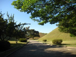 Tumuli burial mounds 