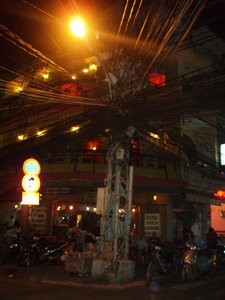 Night time on Bieu Vien street 