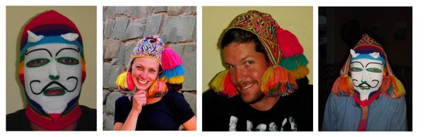 Hat shopping in Cusco - losing at cards means 24 hours of wearing the hat of the winner´s choice