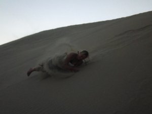 Coming back down the dunes after sunset - fun but very sandy!