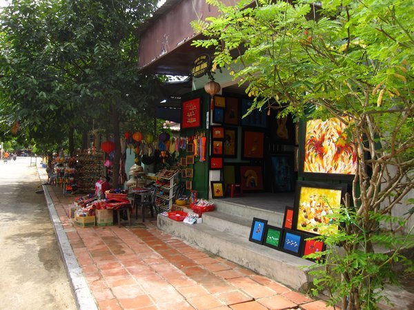 Shops lining the street