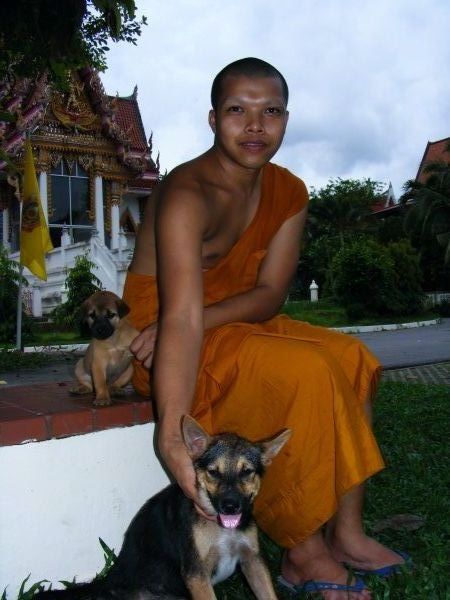 Monk with Dog
