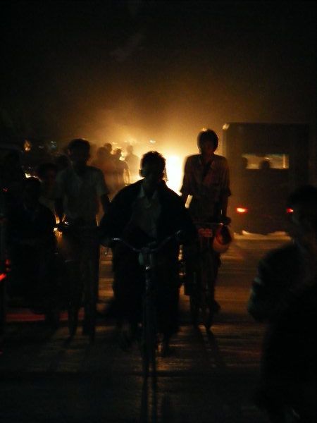 Mandalay street at night