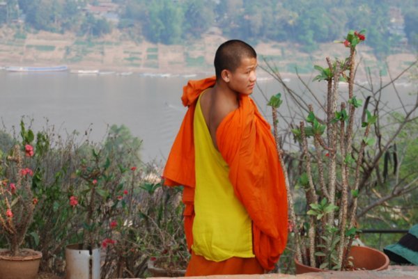Monk at Mt.  Phousi