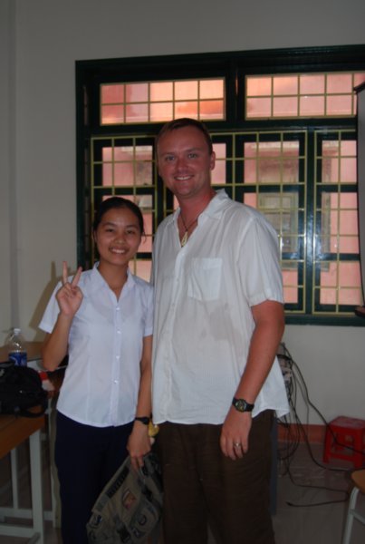 Eric and one of the Students