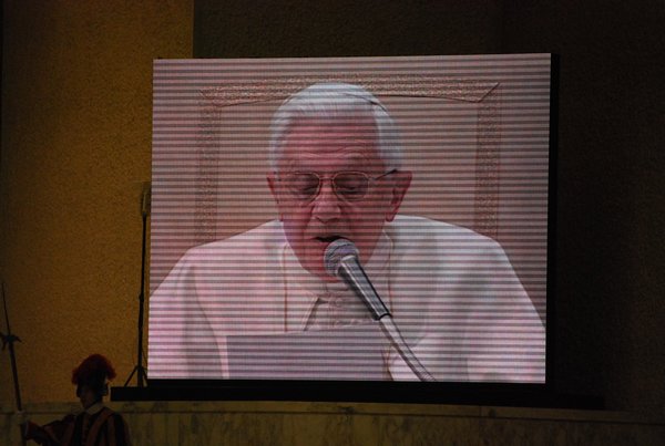 The Pope on a Jumbotron