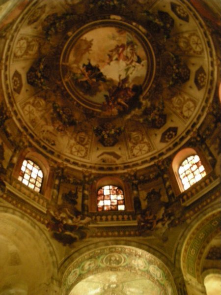 The ceiling inside Basilica San Vitale