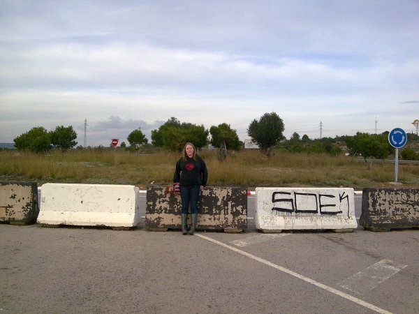 Ellie at the roundabout of doom
