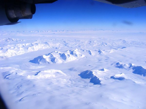 over Antarctica from 35,000 ft