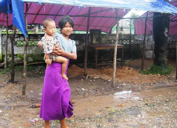 Burmese Girl and a baby