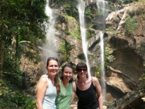 Girls at the waterfall