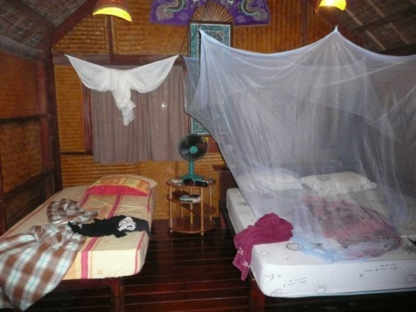 Inside our hut 