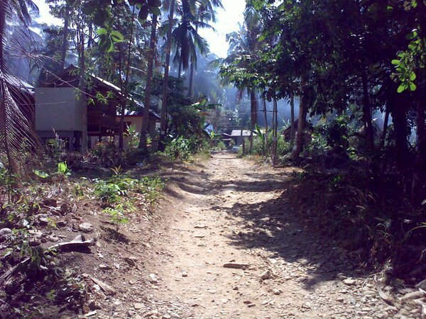 The road between the beach and main town