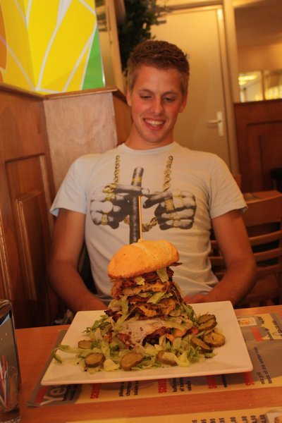 and there it is the biggest burger ever
