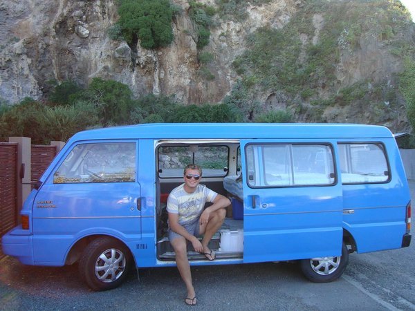 Nath and our Roxy van !