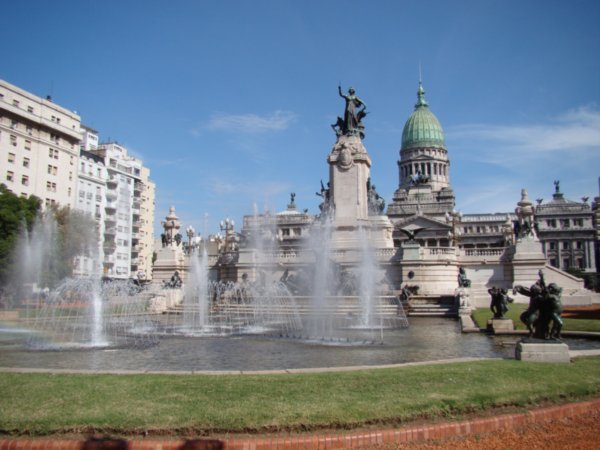 Fountains in front of the BA parliament building