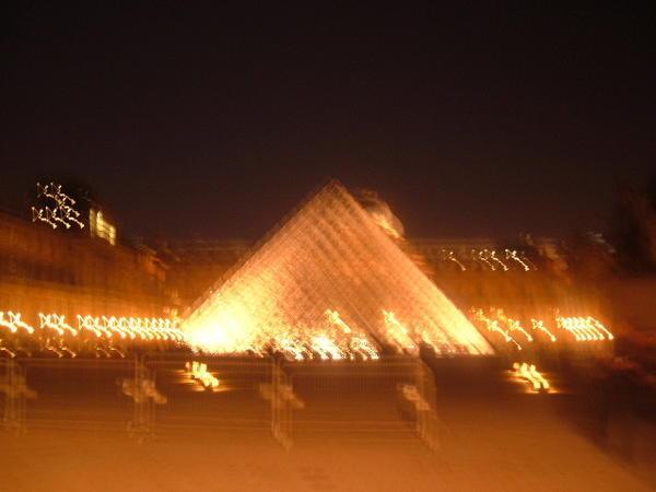 Louvre Pyramid At Night