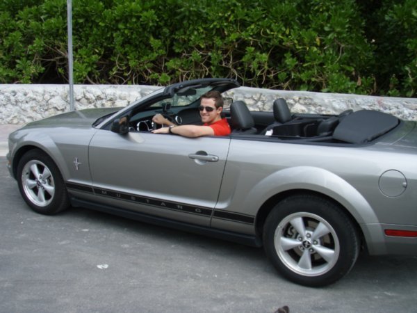 In my hot mustang...I wish