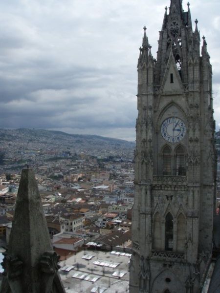 The view over Quito from the Basilica del Voto Nacional bell tower