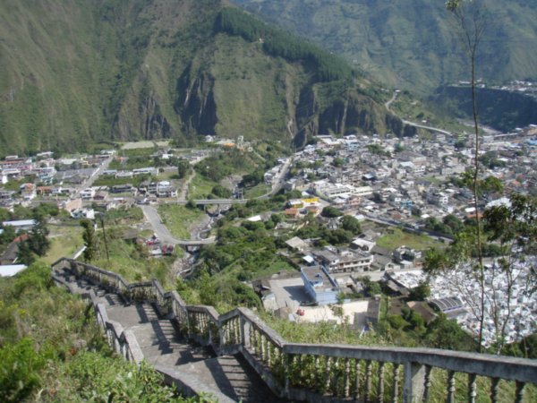 The stairway down from the Mirador de la Virgen del Agua Santa