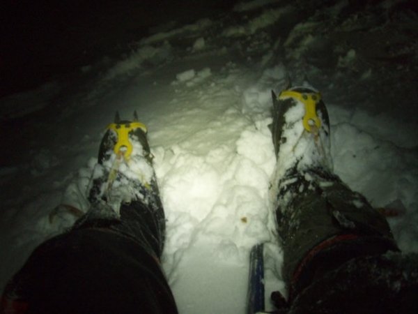 Halfway up and the snow is deep!!
