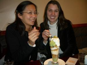 Ying-Ying and I didn't think the green tea ice cream parfait would be that big! 