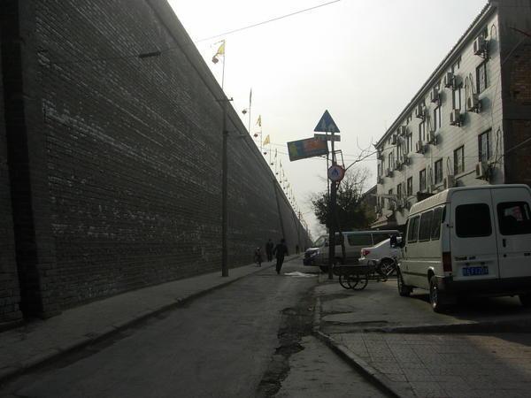 City wall out front of the hostel