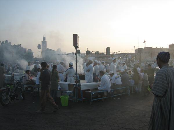 Food stalls in Djemaa el-Fna