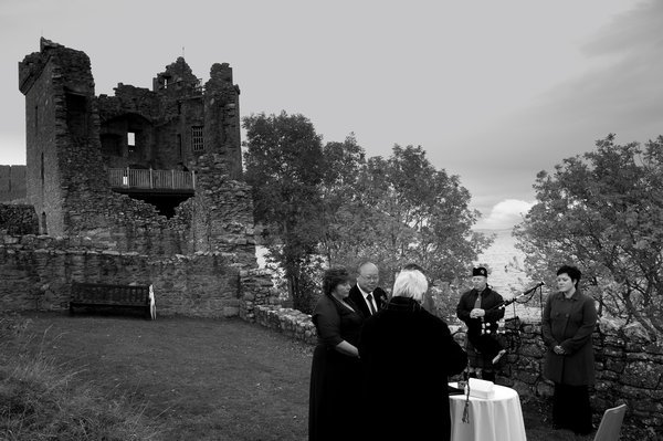 at the site in the castle for the ceremony