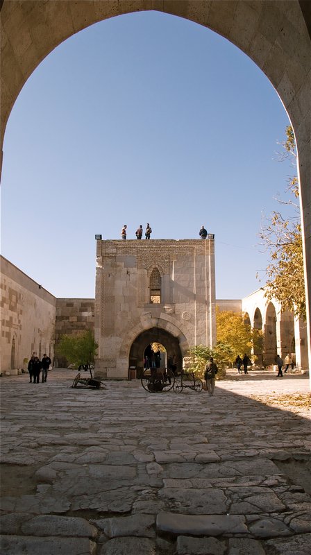 through gate looking at Muslim prayer place