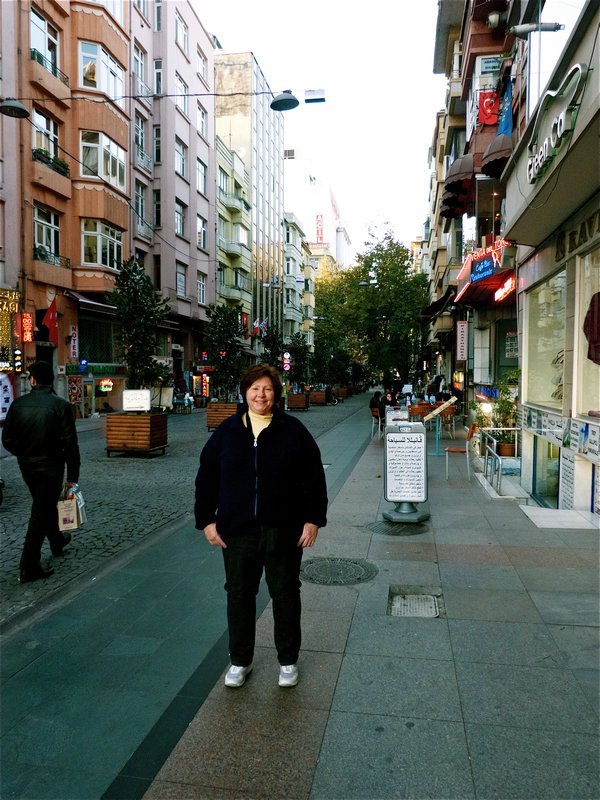 pedestrian street near our hotel in Istanbul