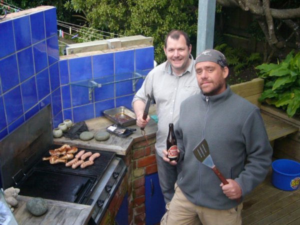 The boys cooking the Kiwi way