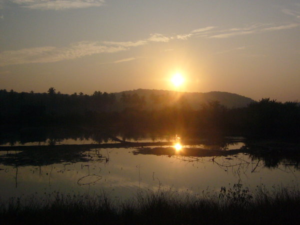 Sunrise over Arpora hills