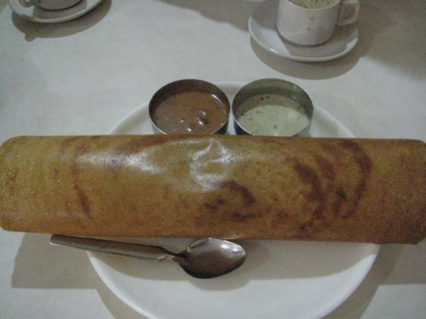A Dosa, a typical Indian Breakfast