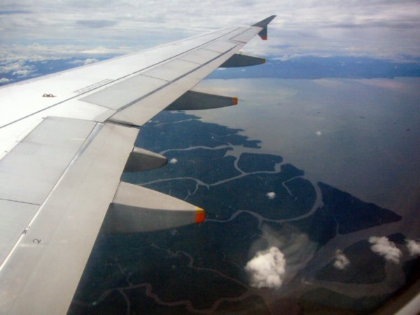 The Borneo coastline is a mass of rivers