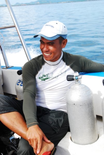 Our dive master Remue
