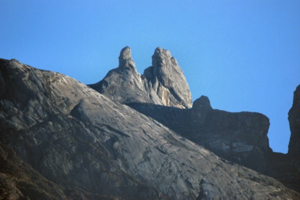 A view of the summit of Mt Kinabalu in the morning